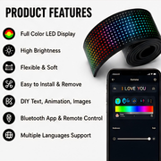 LED Matrix Panel Flexible RGB Car Display with App & Remote Control